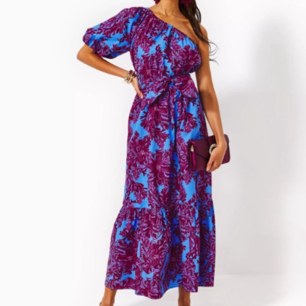 Lily Pulitzer Dress-Zelalynn One- Shoulder SZ 14